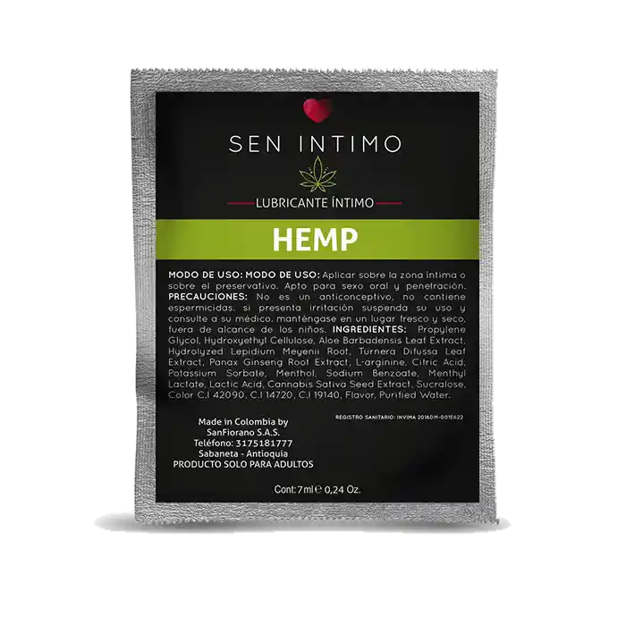 lUBRICANTE INTIMO HEMP CANNABIS SACHET