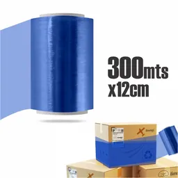 Vinipel Papel Strechs Para Embalaje Rollo 300Mt * 12Cm Azul