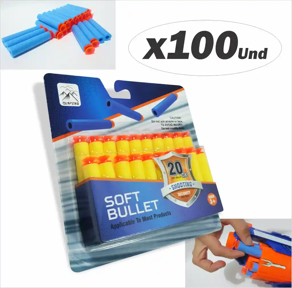 Nerf Balas Dardos Paraboomco Con Chupas Juguete 80 Und