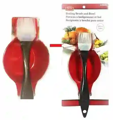 Recipiente + Brocha Para Untar Carne Parrilla Rama Design