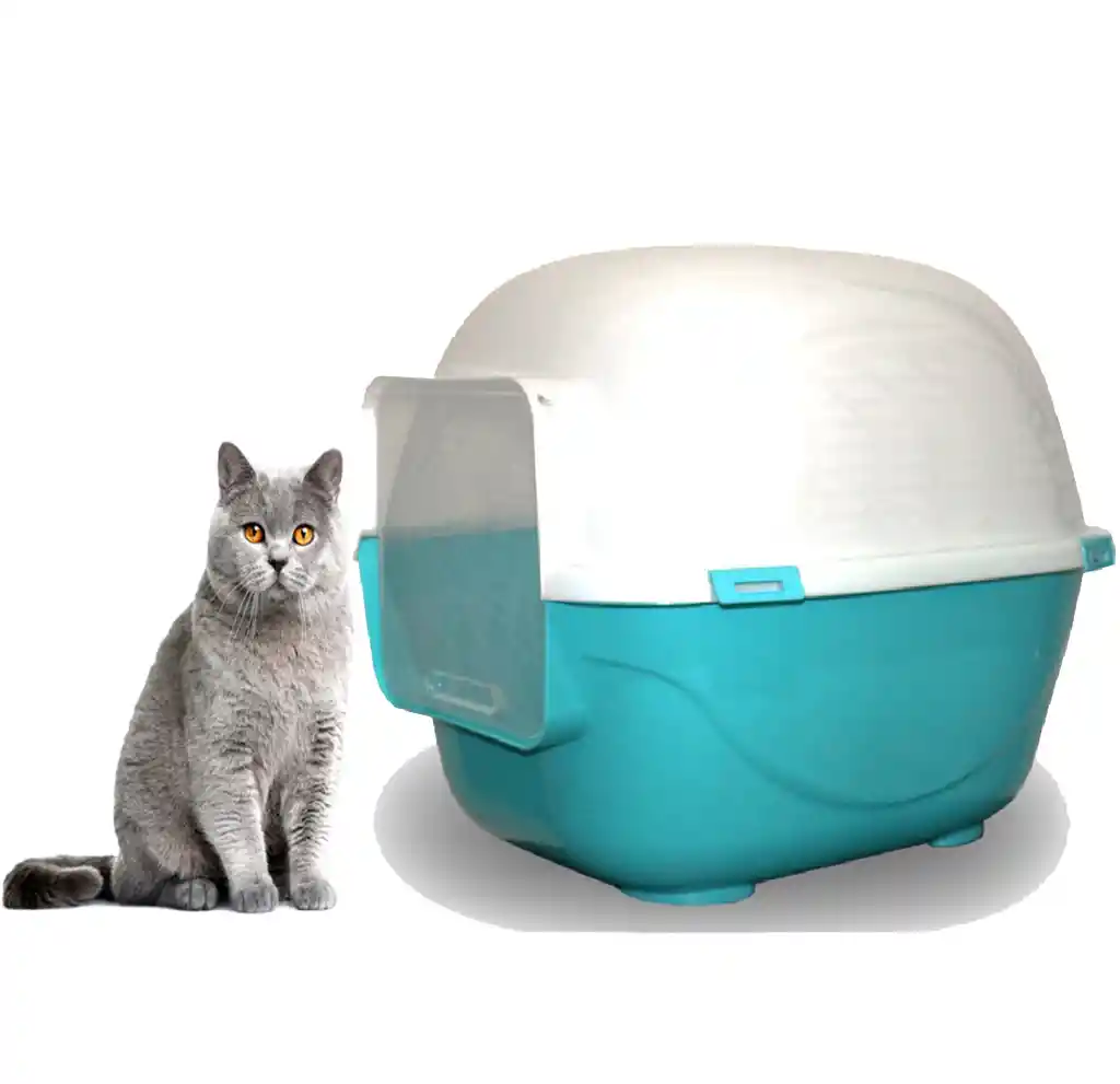 Baño Arenero Gigante Para Gatos Azul Celeste