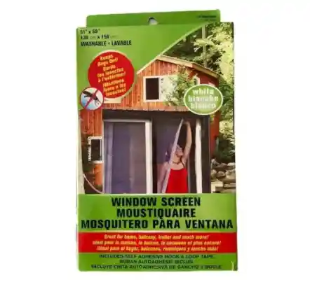 Mosquitero Ventana Ajustable 1.30 X 1.50m Malla Y Velcro Blanco