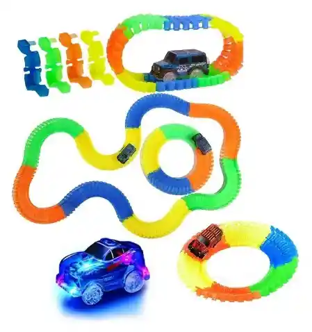 Pcs Pista Magic Track Carro Luz 224 Juguete Niños Auto7207