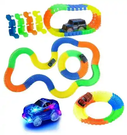 Pista Magic Track Carro Luz 160piezas Juguete Niño Auto 7206