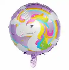 Globo metalizado unicornio 18