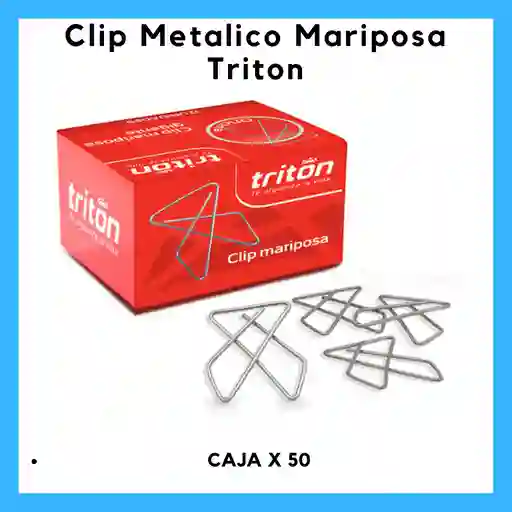 Caja De Gancho Triton Mariposa Metalico X50 Unds