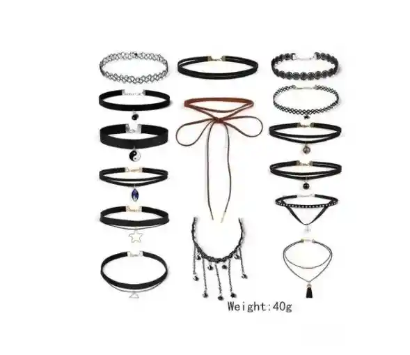 Gargantillas Set (15 Unds)choker Collar  Accesorios De Mujer