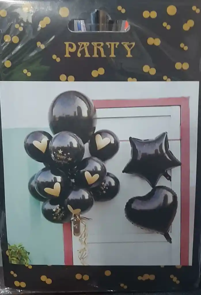 arreglo de Globos / bombas negras para fiesta