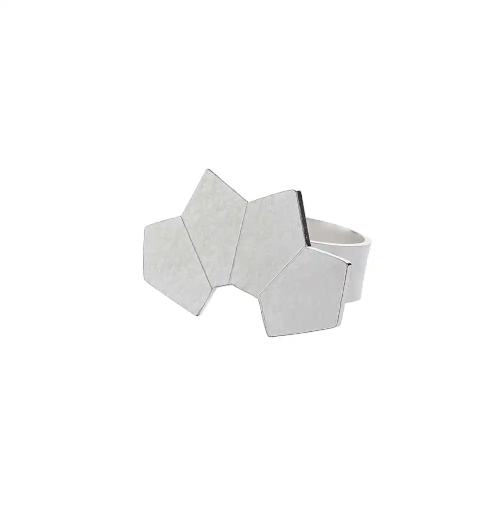 ANILLO ABANICO PLATA