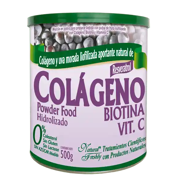 Colageno hidrolizado + Biotina 500gr Natural Freshly