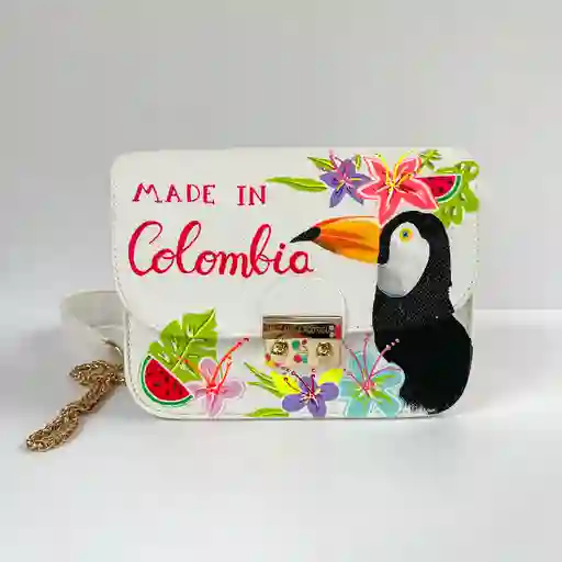 Bolso blanco pintado a mano colombia