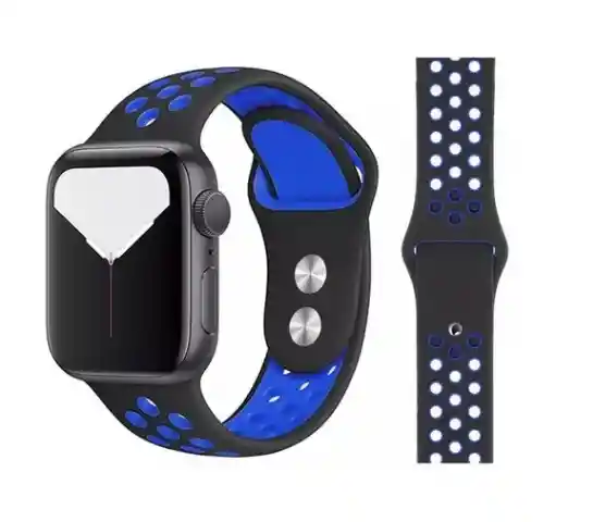 Nike Pulso Correa Manilla Para Apple Watch Tipo42,44 Negro Azul