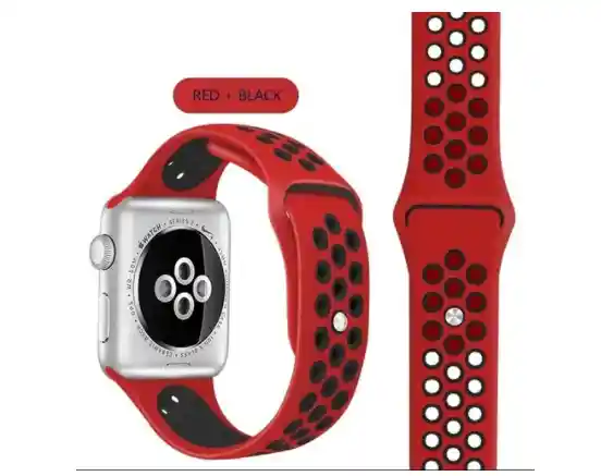 Nike Pulso Correa Manilla Para Apple Watch Tipo42,44 Rojo Negro