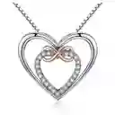 Collar Para Mujer Dije Corazón Amor Infinito Fabricado Plata 925