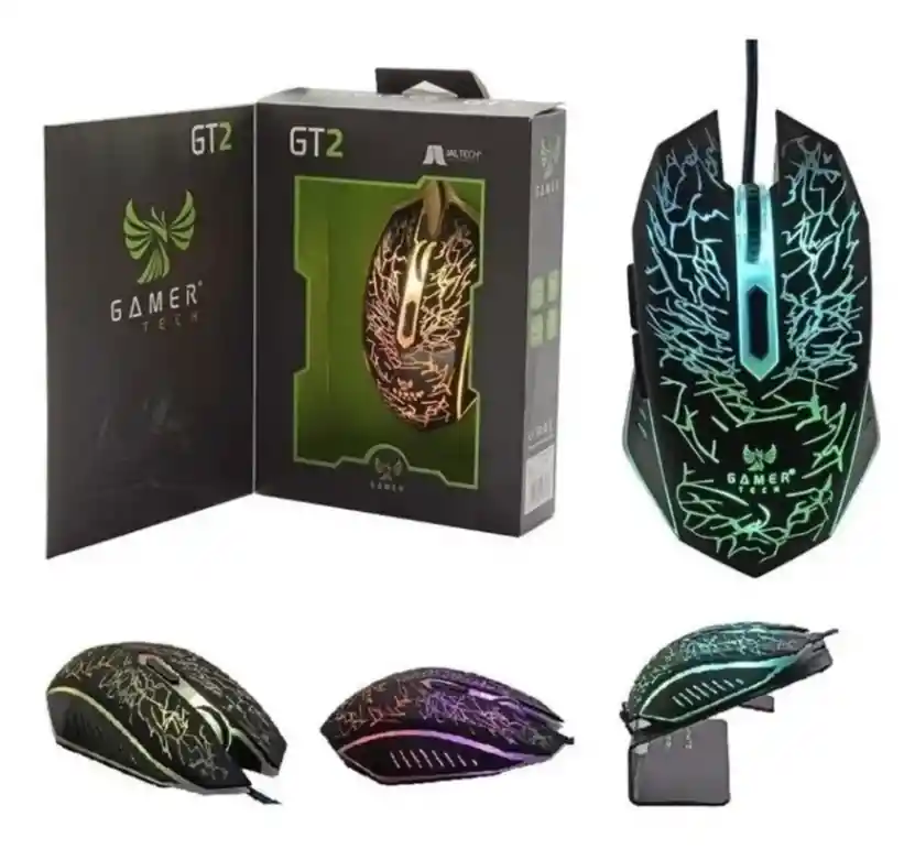 Mouse GT2 USB Lujo 6 Botones Luz LED