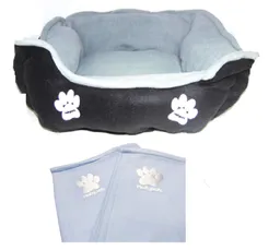 Cama Grande Doble Faz Para Mascota Gris + Cobija Grande