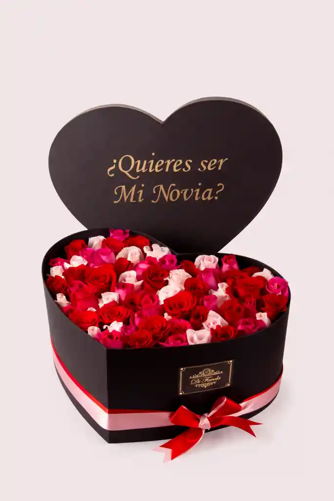 Coraszon de 75 rosas extragrande quieres ser mi novia