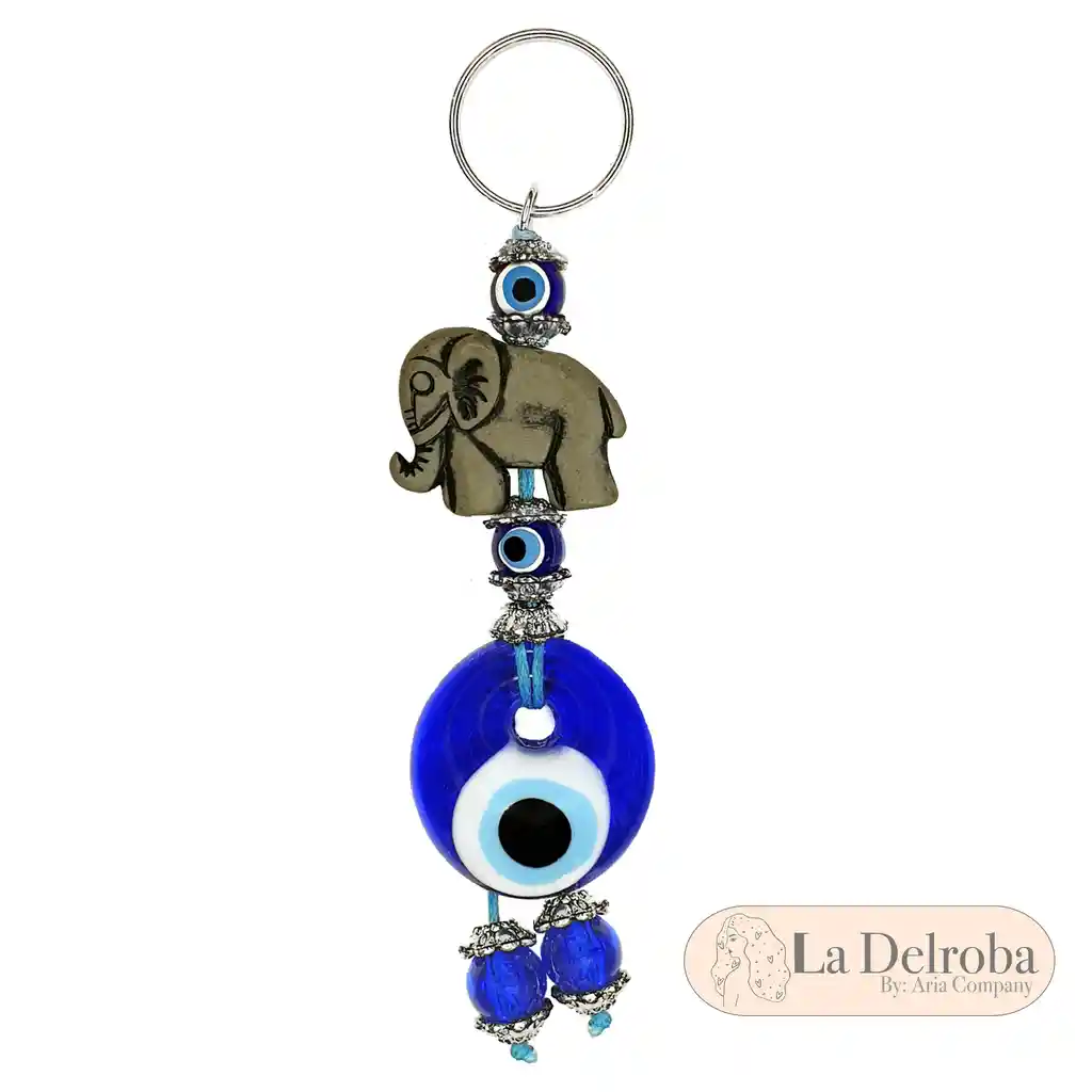 Llavero Elefante Gris Con Ojo