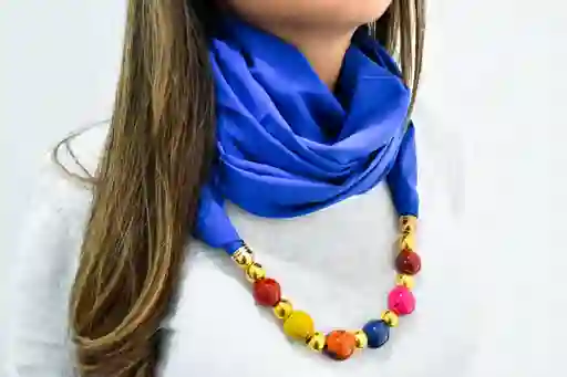 Pashmina Collar Azul Rey