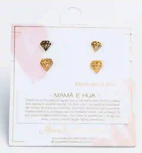 ARETES MAMÁ E HIJA - DIAMANTE