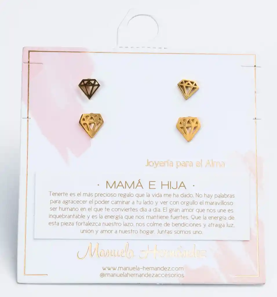 ARETES MAMÁ E HIJA - DIAMANTE