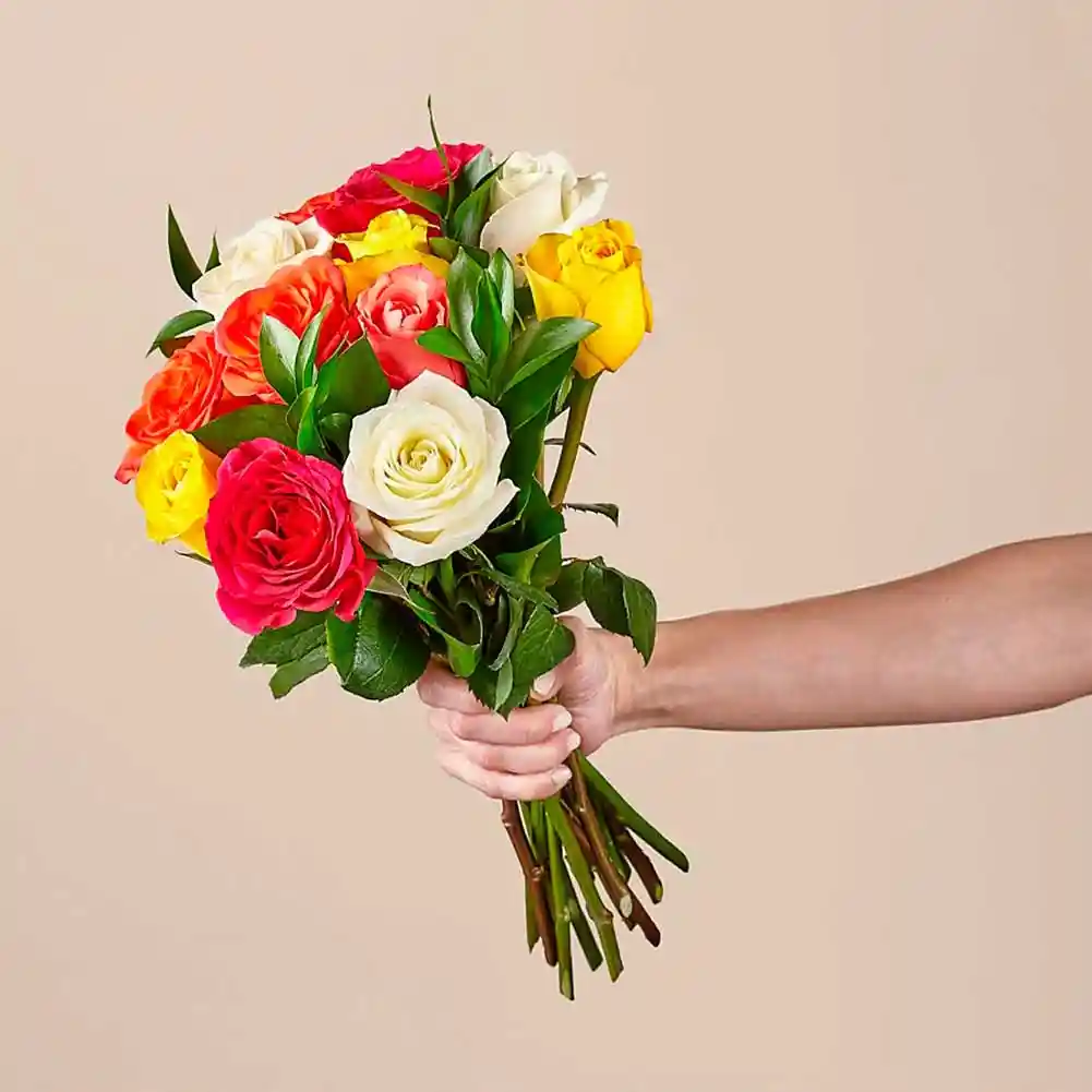 12 Rosas Mixtas Bouquet
