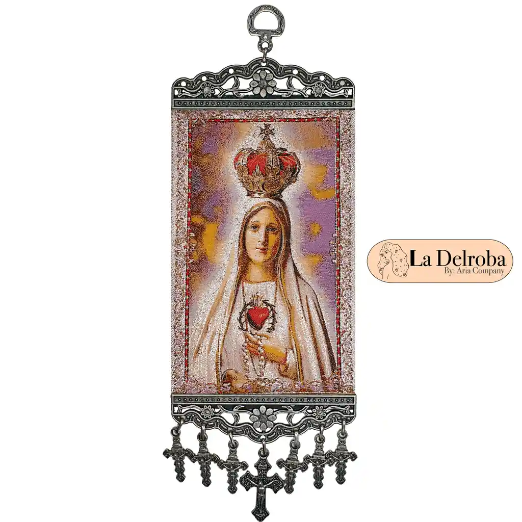 Gobelino De La Virgen De Fátima Adorno De Pared