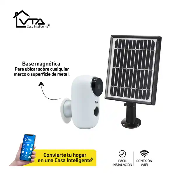 Vta Casa Inteligente Cámara Ip Con Panel Solar Resolución Hd