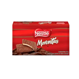Galletas dulces cubiertas con chocolate MORENITAS® NESTLÉ x 1 caja x 210g