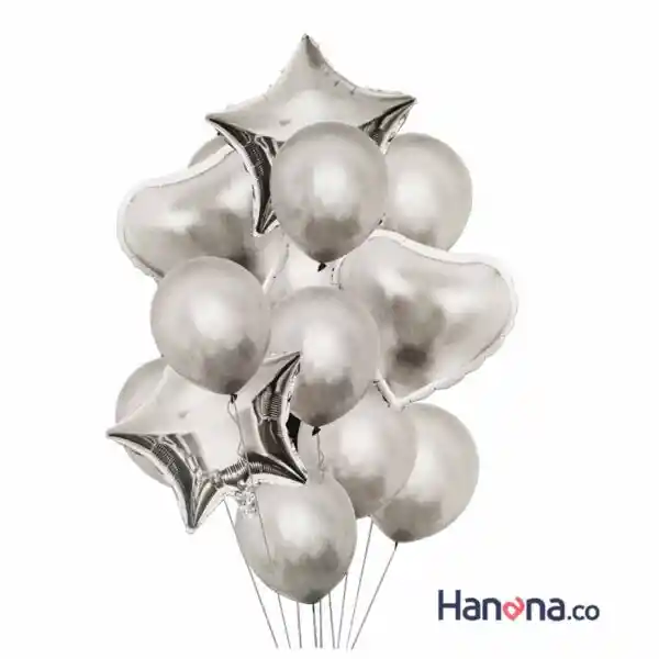 GLOBO SET PLATA 14PC