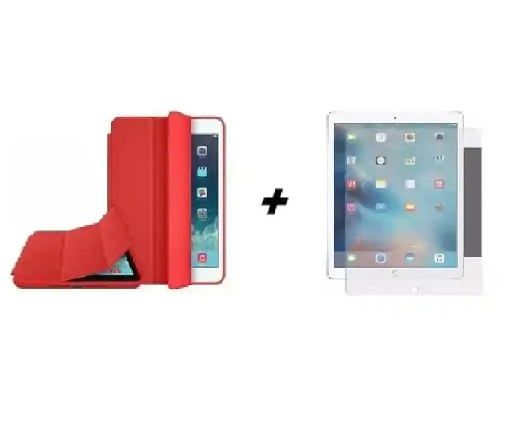 Ipad Estuche Smart Case Para Air 3 10.5 Año 2019 Rojo + Vidrio
