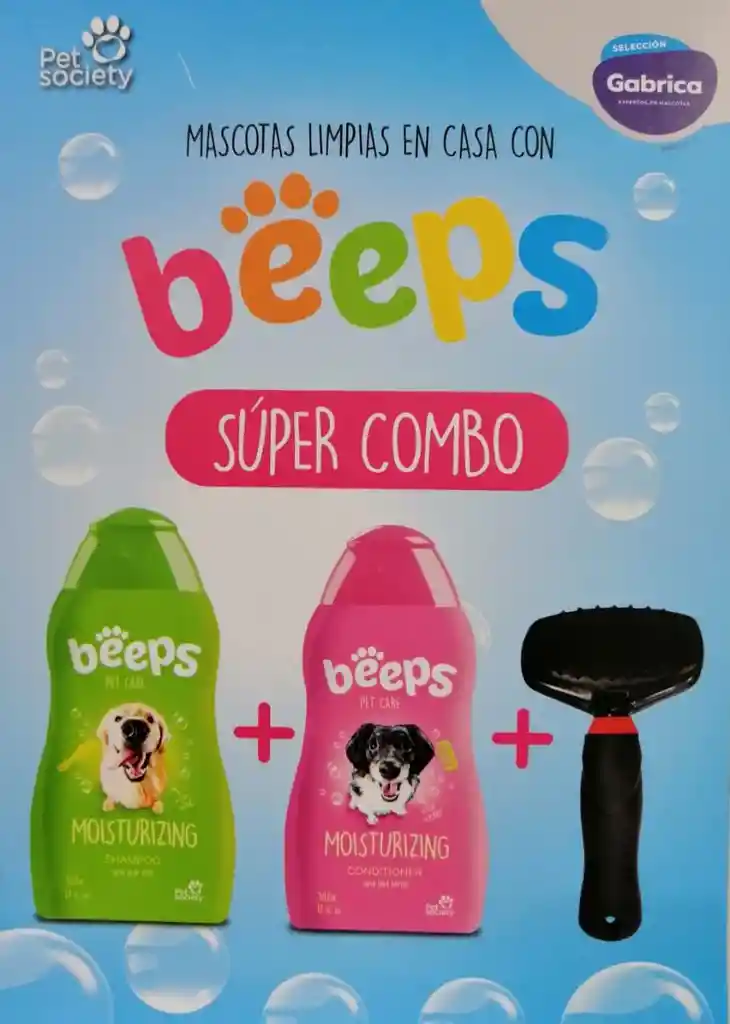 SUPER COMBO BEEPS PERROS (SHAMPOO+ACONDICIONADOR) GRATIS CEPILL