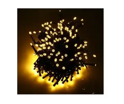 Instalacion Lineal X 200 Luces Led Luz Calida13m Cable Verde