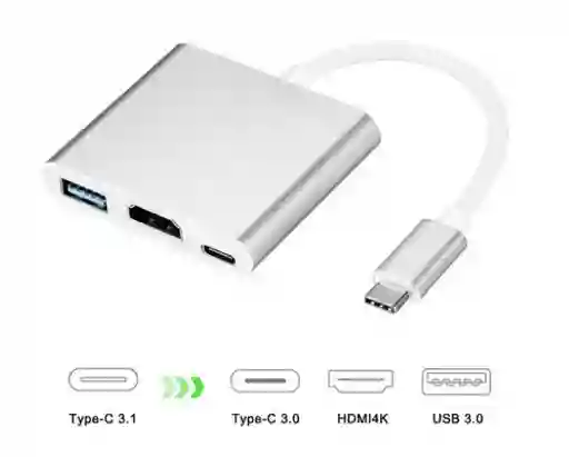Macbook Adaptador Tipo C Usb-C A Hdmi Usb 3.0 Usb C 3 En 1