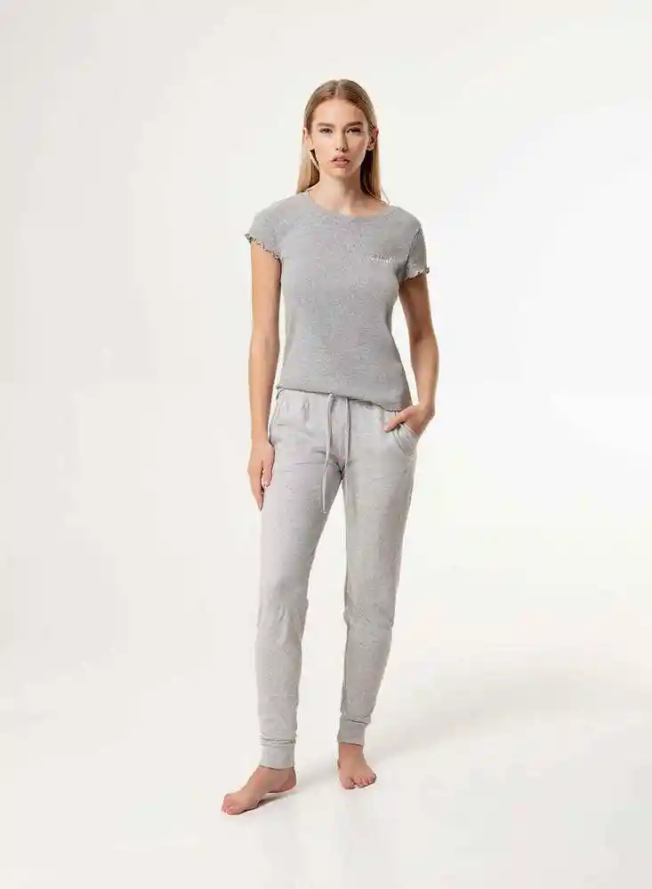 Pant. Pij. Largo Mujer L-grisjaspe