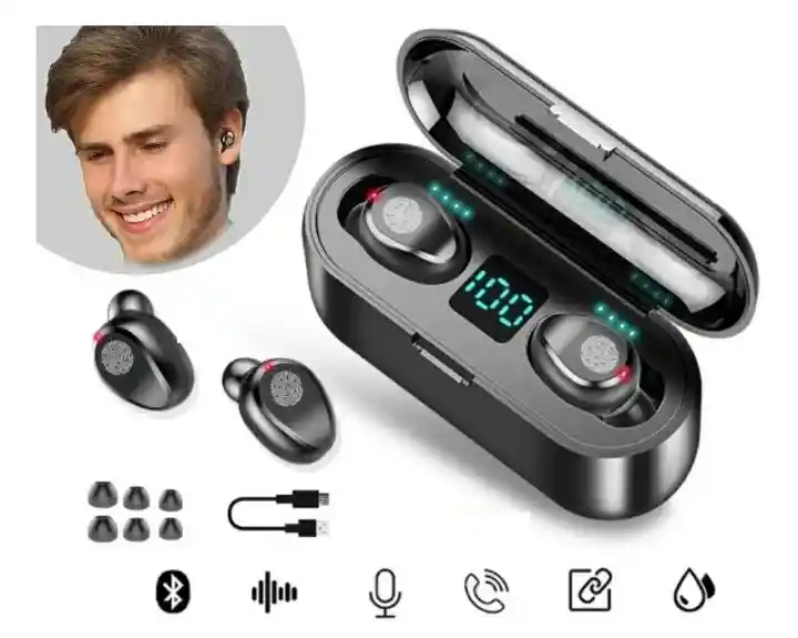 Audífonos F9 Con Cargador Inalámbrico Bluetooth 5,0 Estéreo