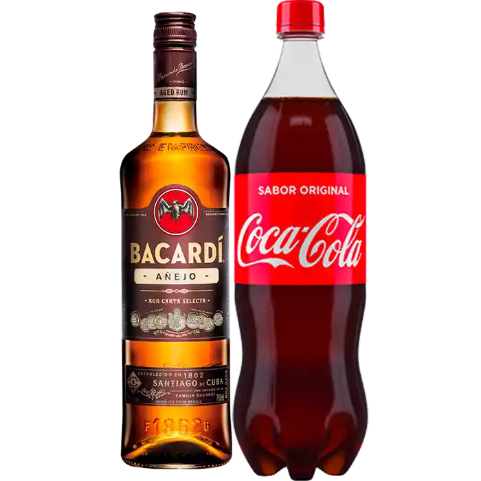 Rappicombo Bacardí Añejo 750 mL + Coca Cola 1.5 L