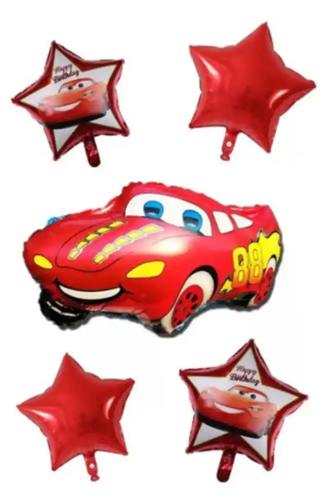 Globos Bouquet De Globos Metalizados Cars Rayo Mcqueen Personaje