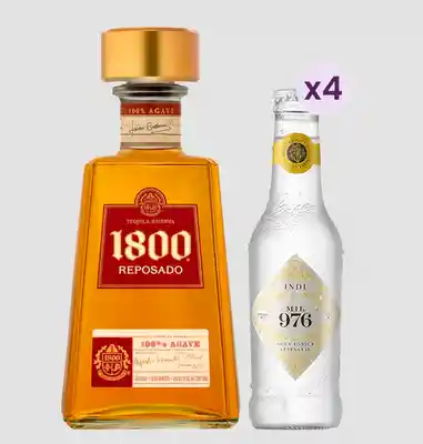 Rappicombo Tequila 1800 Reposado 750 Ml + 4 Tonicas Indi Gratis