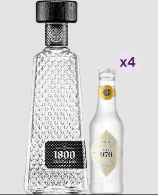 Rappicombo Tequila 1800 Cristalino Añejo + 4 Tonicas Indi Gratis