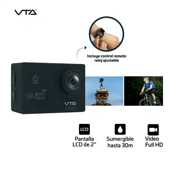 Vta Cámara Deportiva Recargable Wifi Con Brazalete