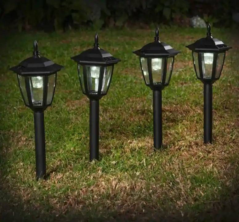 Estacas Farol Solar Pack 4 Unidades Exteriores Impermeables