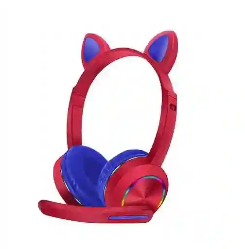 Audífonos con orejitas de gato rojos
