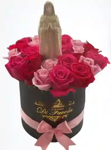 Cilindro de lujo con Virgen y rosas de exportacion