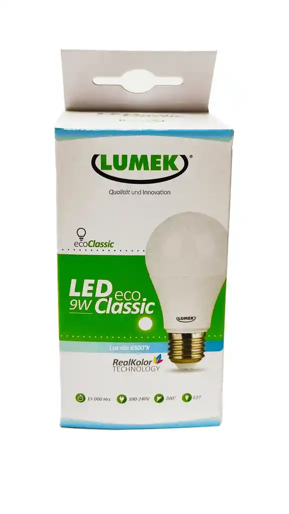 Bombillo LED Luz Blanca. Lumek. 9 W