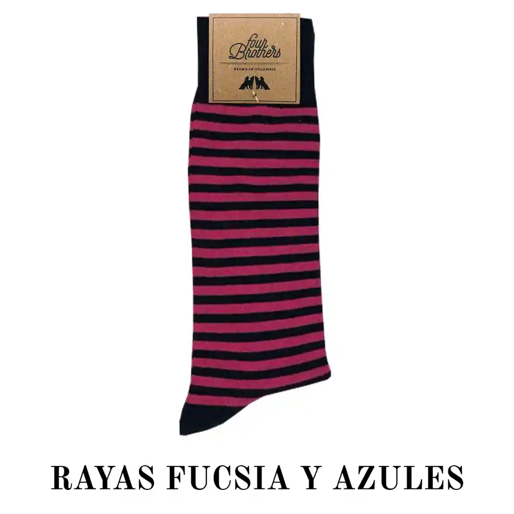 Medias Rayas azules y Fucsia