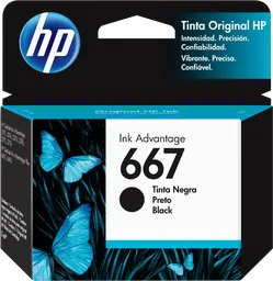 Hp Cartucho De Tinta 667 Negra