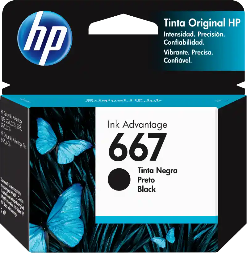 Hp Cartucho De Tinta 667 Negra