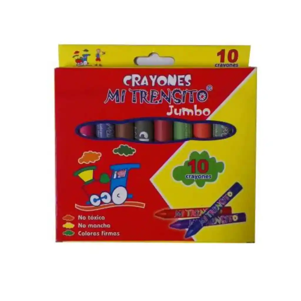 Caja De Crayones X10 Jumbo Mi Trensito