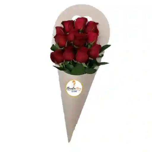 bouquet cono con rosas